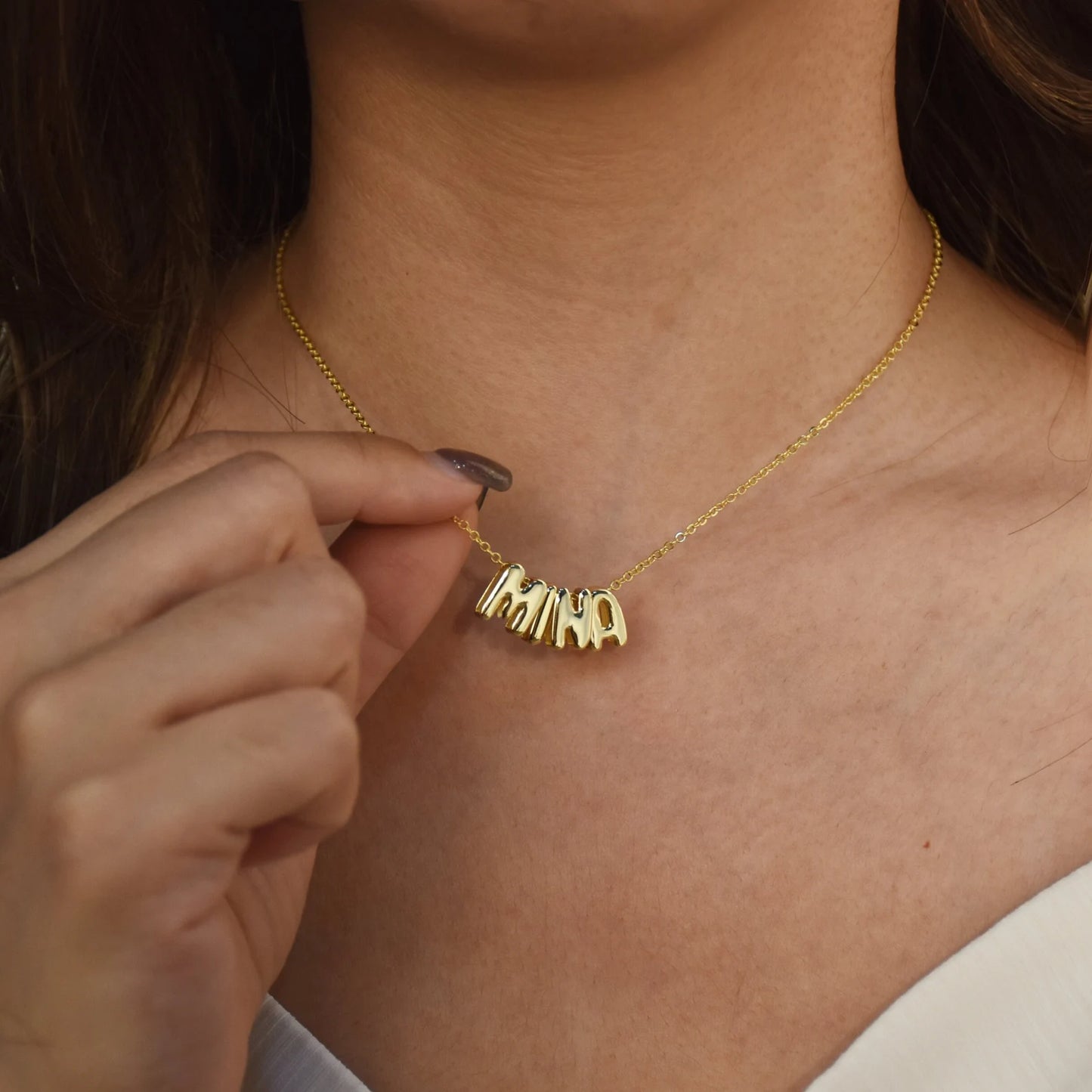 Collier lettres bulles 3D