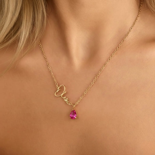Collier Prénom avec Pierre de Naissance