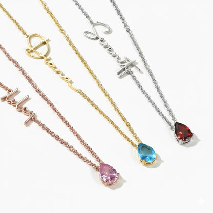 Collier Prénom avec Pierre de Naissance
