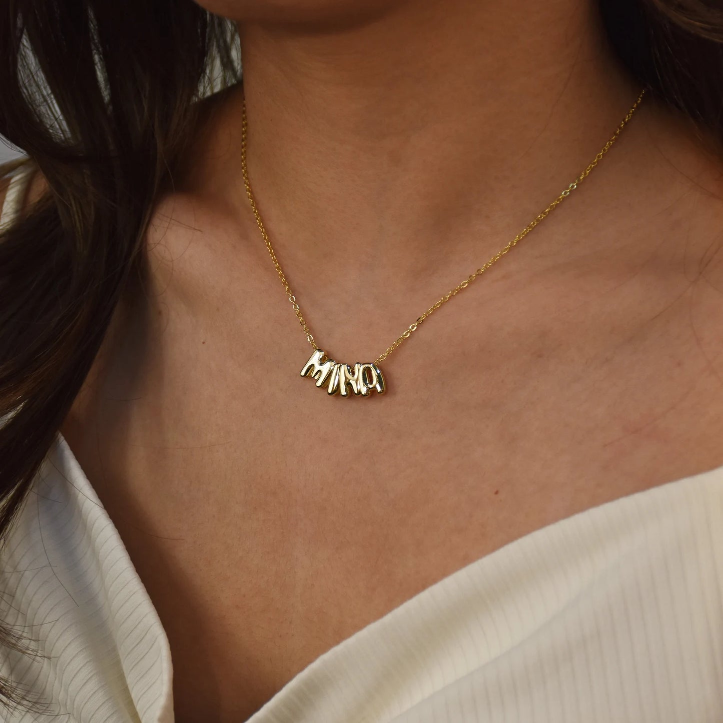 Collier lettres bulles 3D