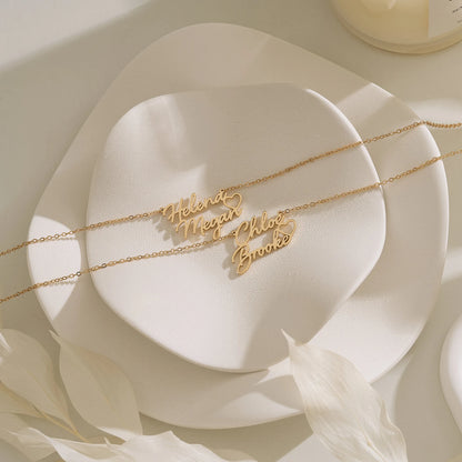 Collier Deux Prénoms avec Cœur Intégré