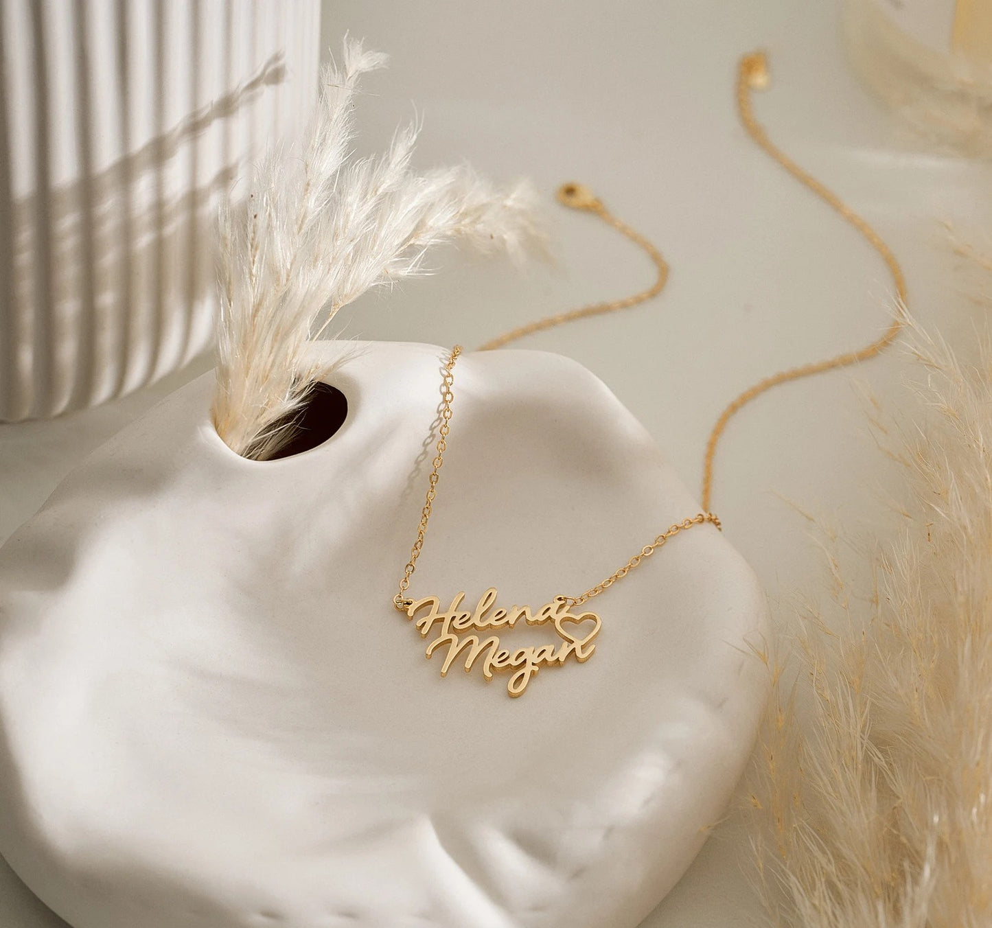 Collier Deux Prénoms avec Cœur Intégré